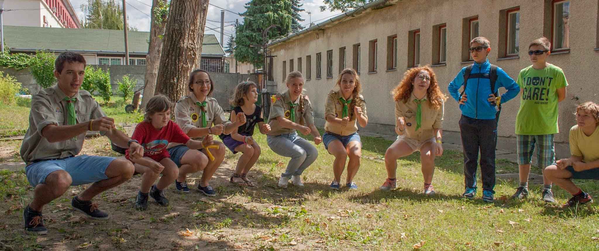 Cserkész kisközösségi játékok a Napraforgó Központban